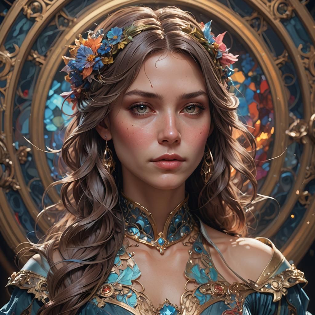 Detailed Butterfly Woman Portrait in Digital Art Style