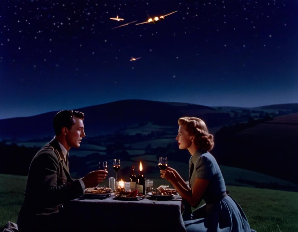Romantic Picnic Interrupted by War in Pixar Style