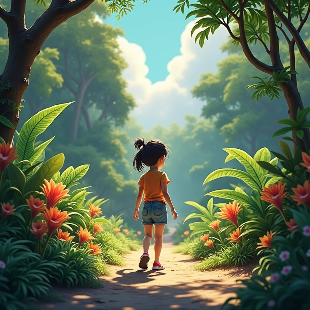 Hyperrealistic Nature Oasis in a Tropical Paradise