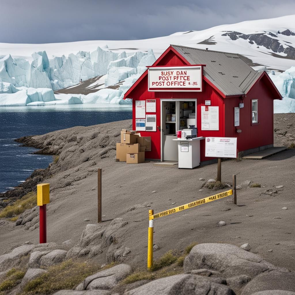 Arctic Island Post Office: Surreal Cartoon