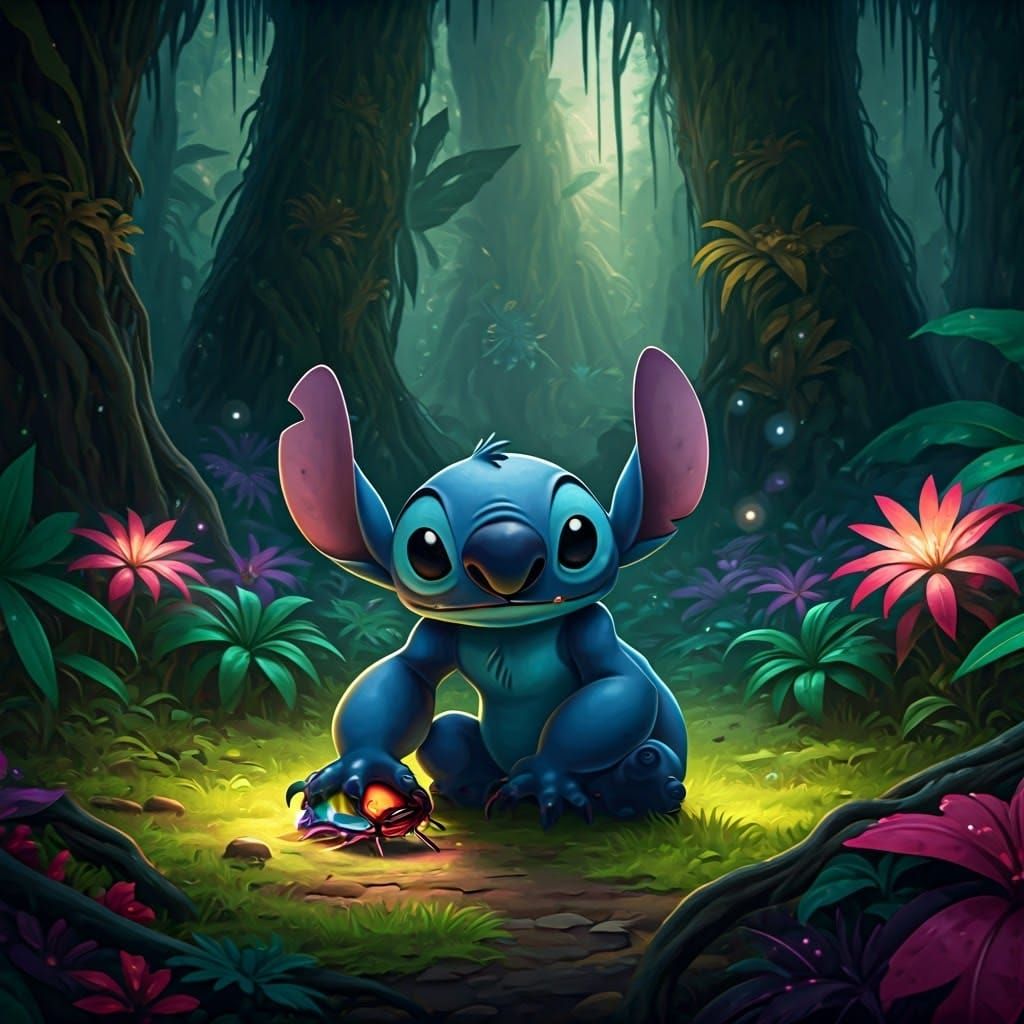 Stitch's Exotic Meal: A Fantasy Concept Art