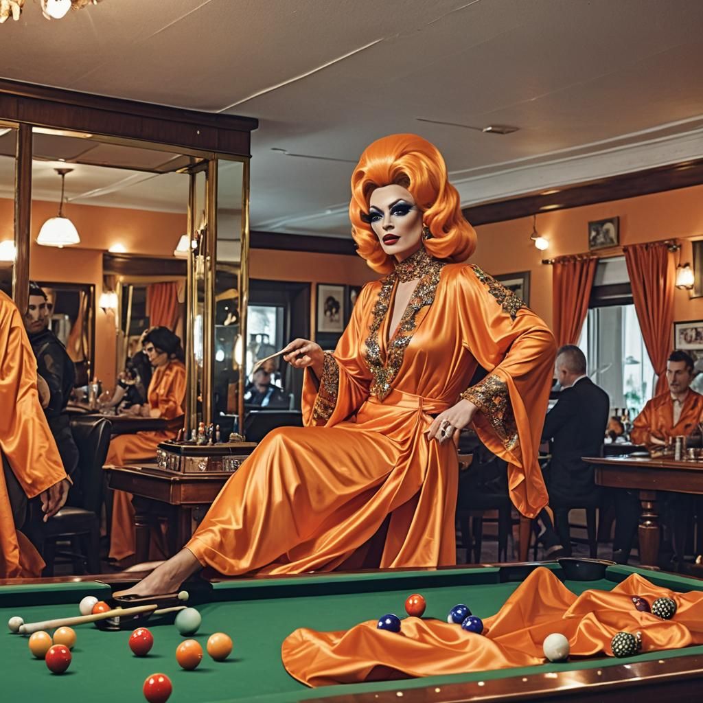 Extravagant Drag Queen in a Satin Wonderland