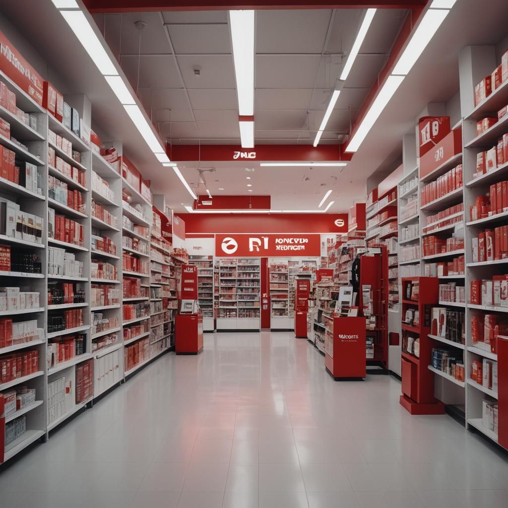 Bright Store with RFID Checkout in Cinematic Style