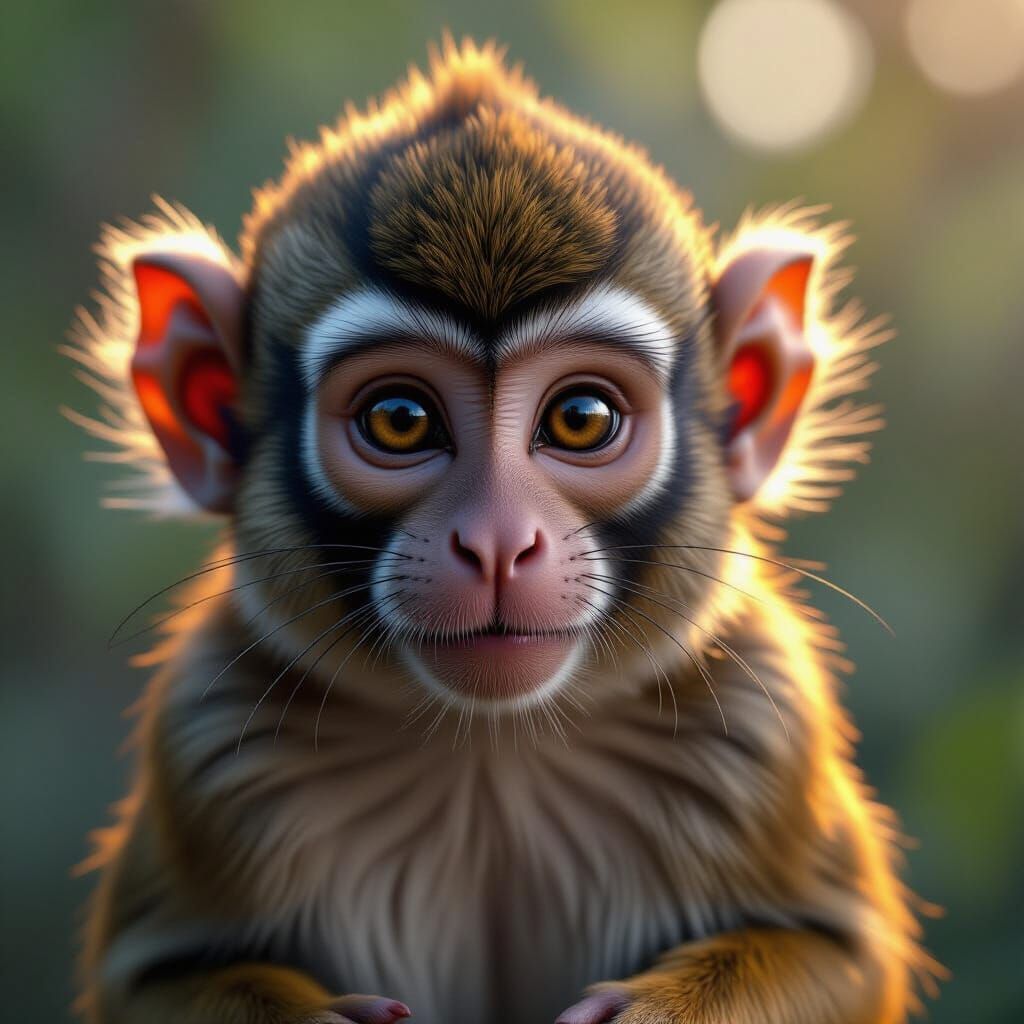 Squirrel Monkey Portrait: Hyperdetailed Concept Art