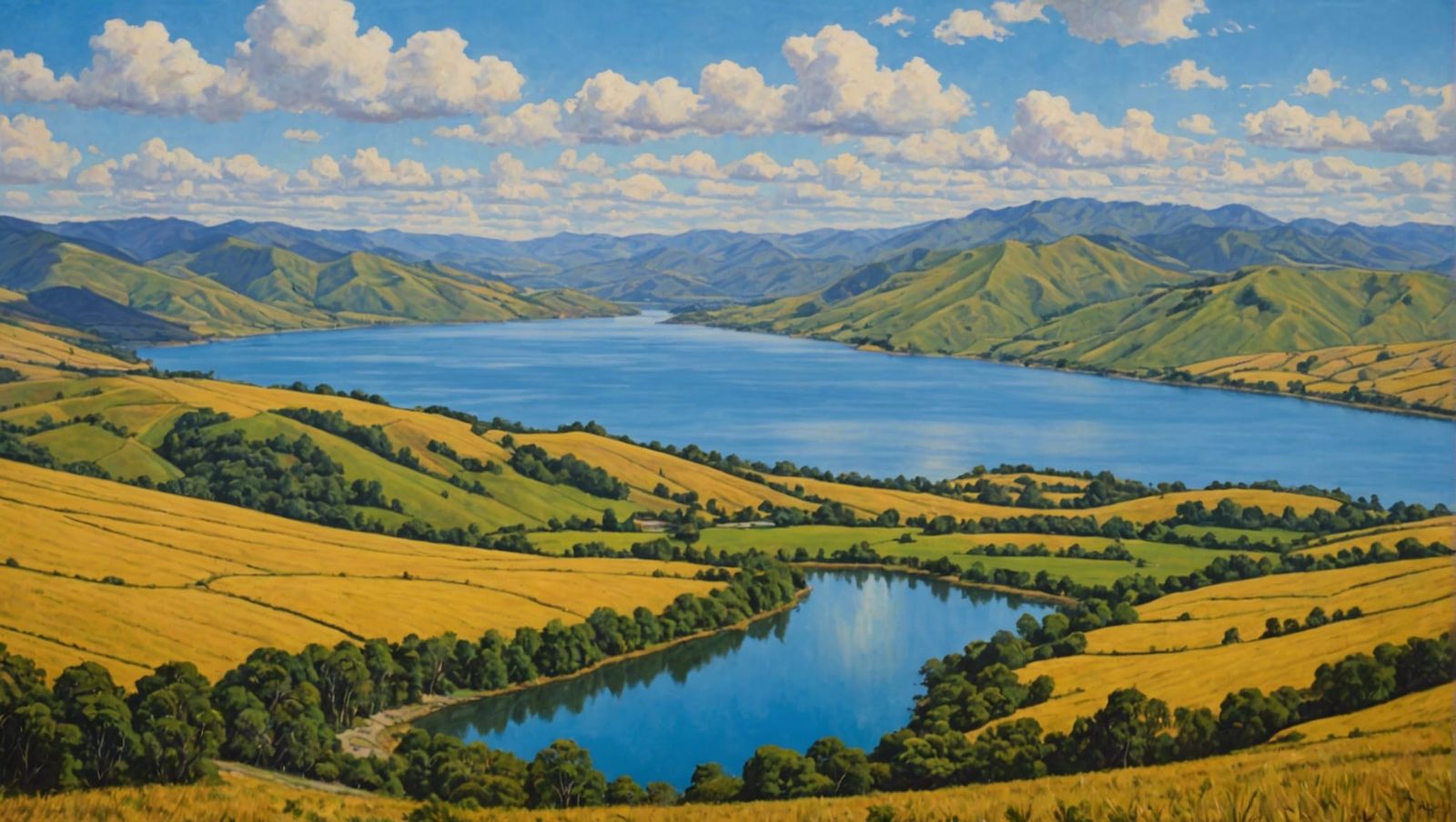 Chivor Reservoir, Colombia: Oil Painting by Gurney