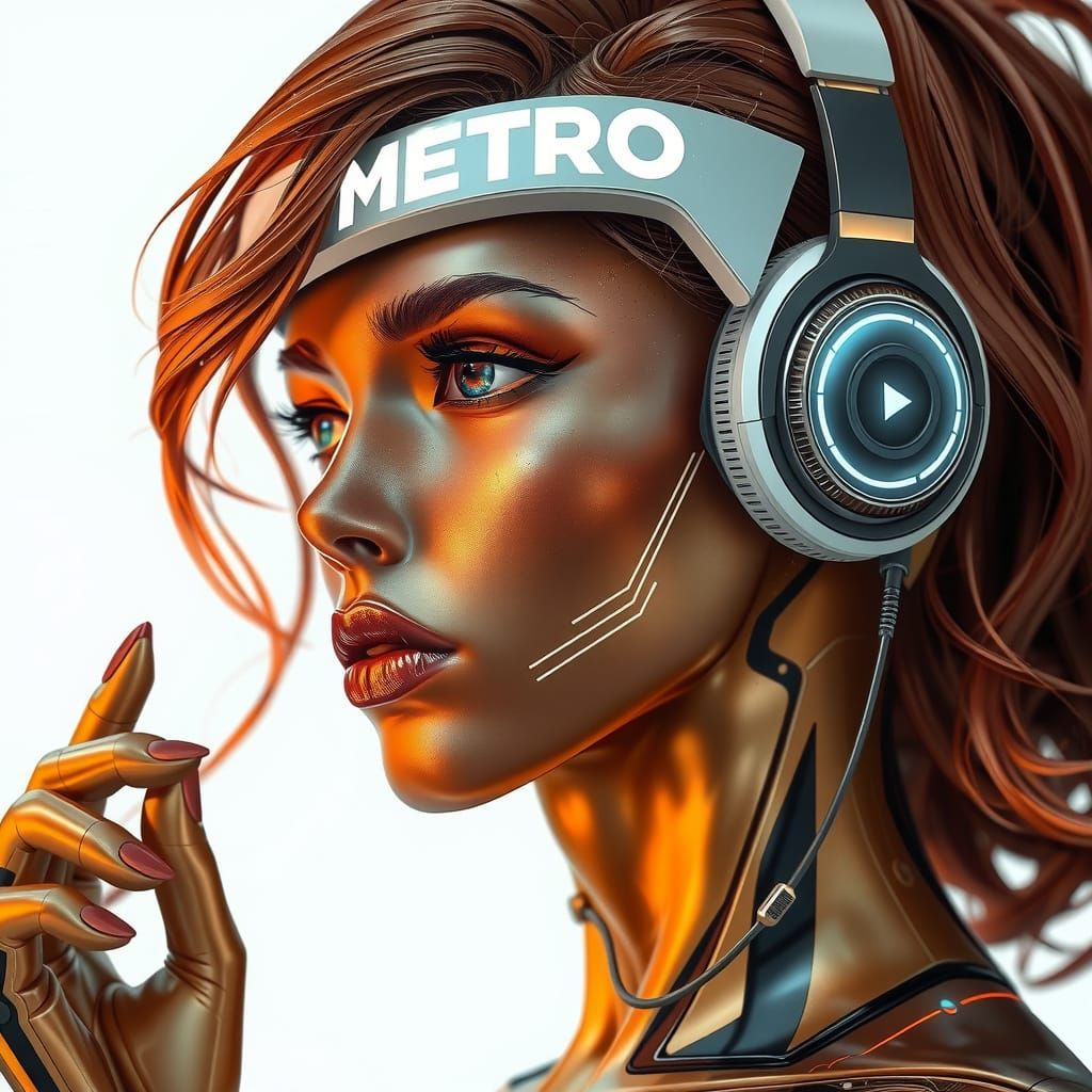 Cybernetic Goddess in Futuristic Armor