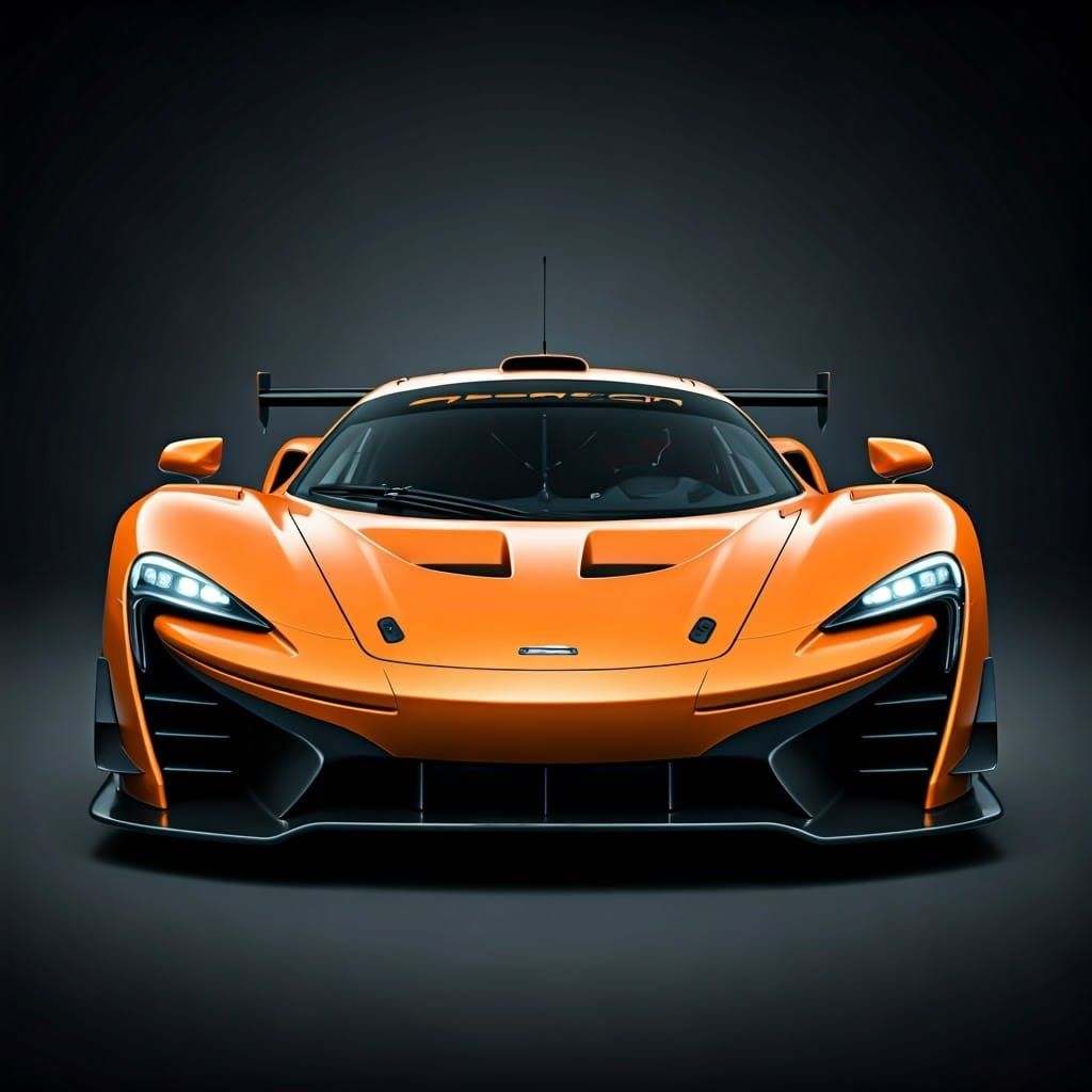 Futuristic Orange Mclaren Hypercar for Le Mans, Studio Shot