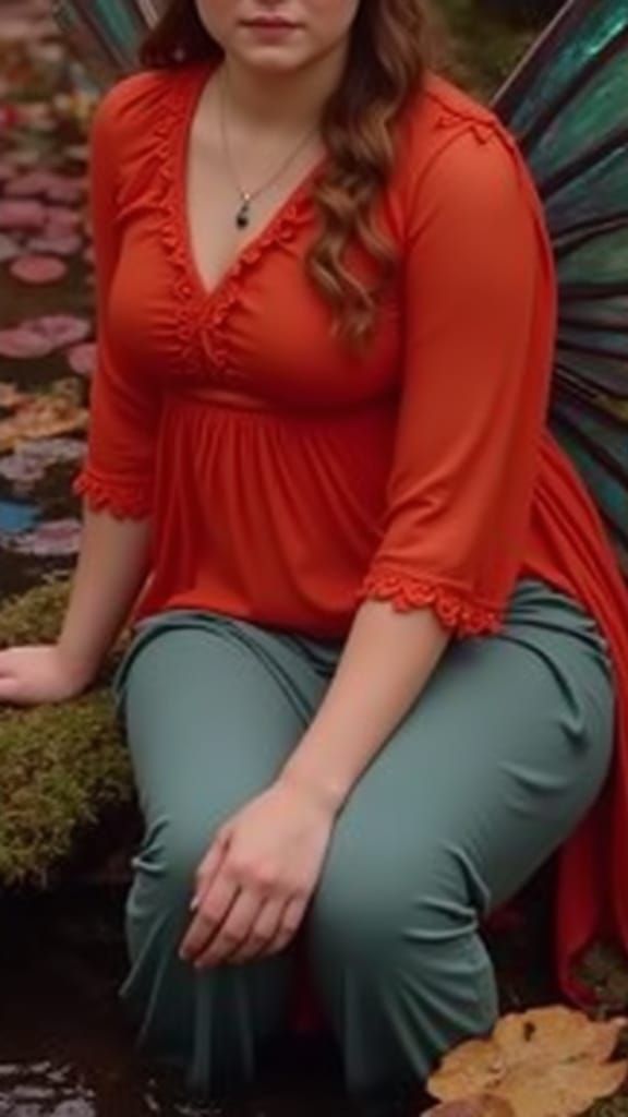 Enchanting Fairy by Twilight Pond in Painterly Style