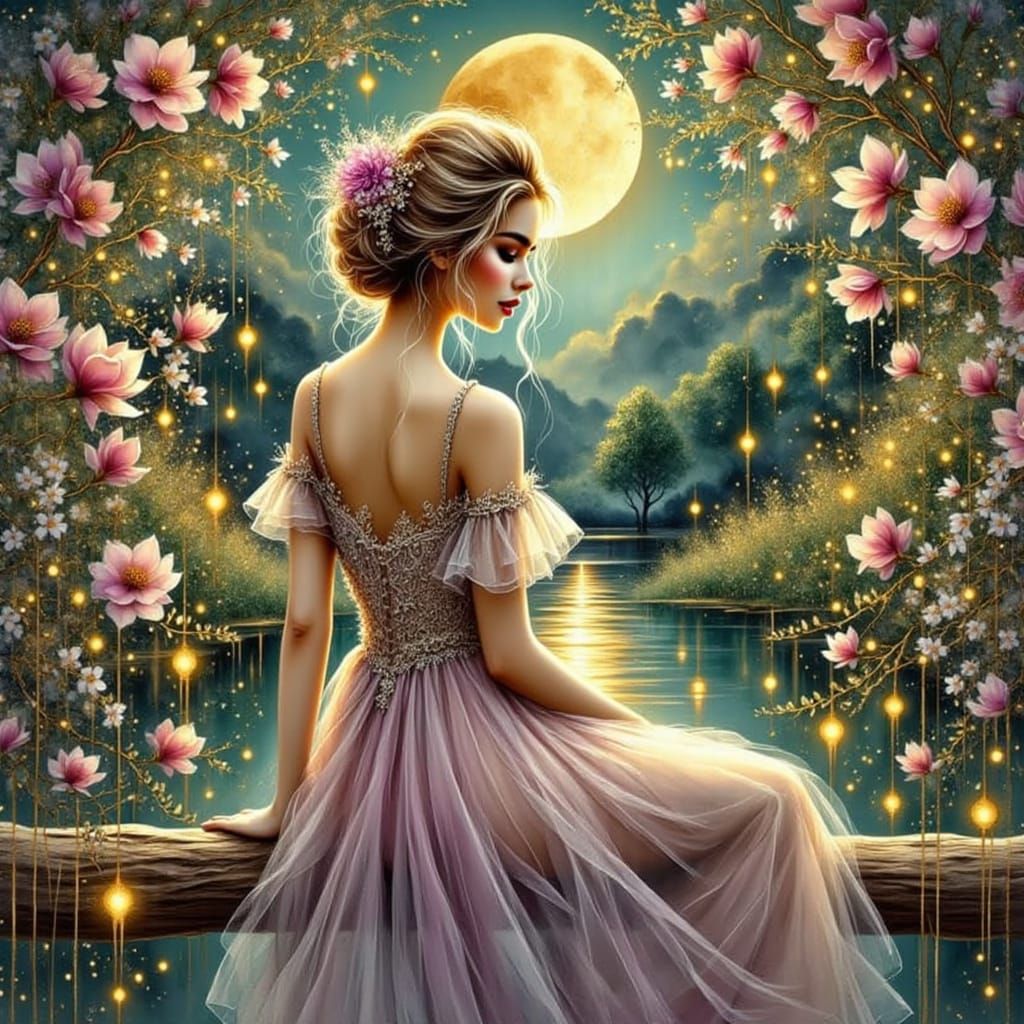 Woman Sleeping Peacefully in a Lush Garden