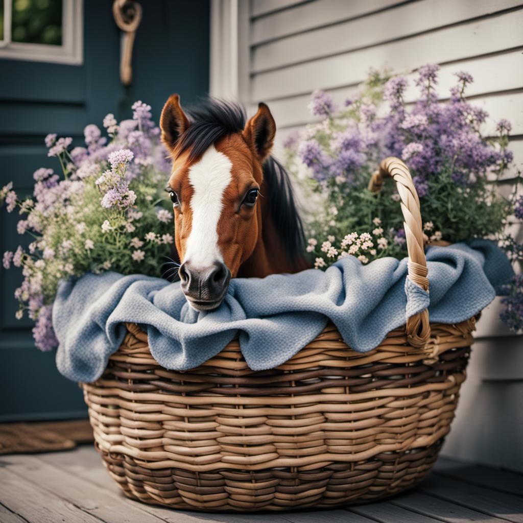 Kawaii Baby Pony in Wildflowers: Photorealistic Film Still