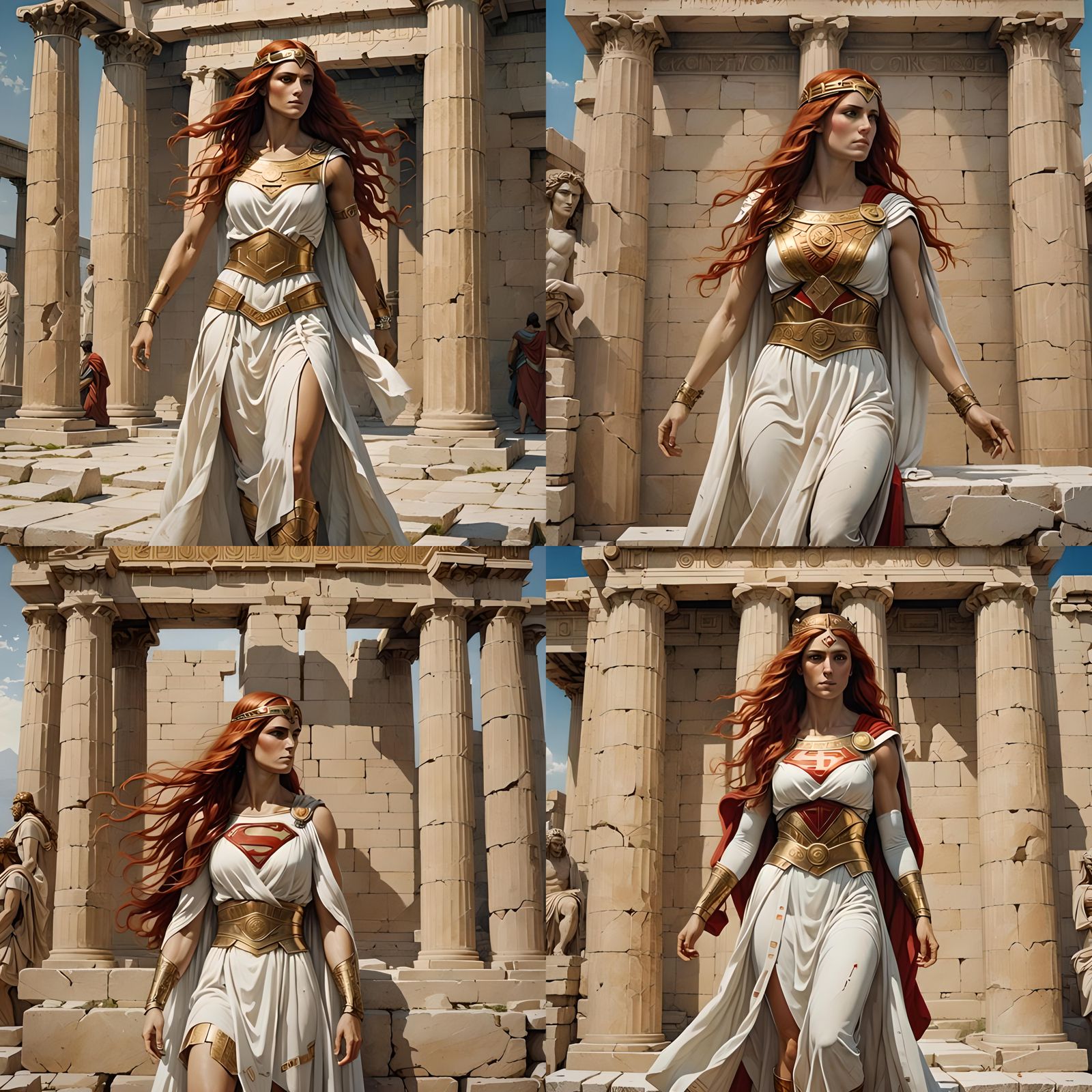 Red-Haired Greek Goddess with Supergirl Logo