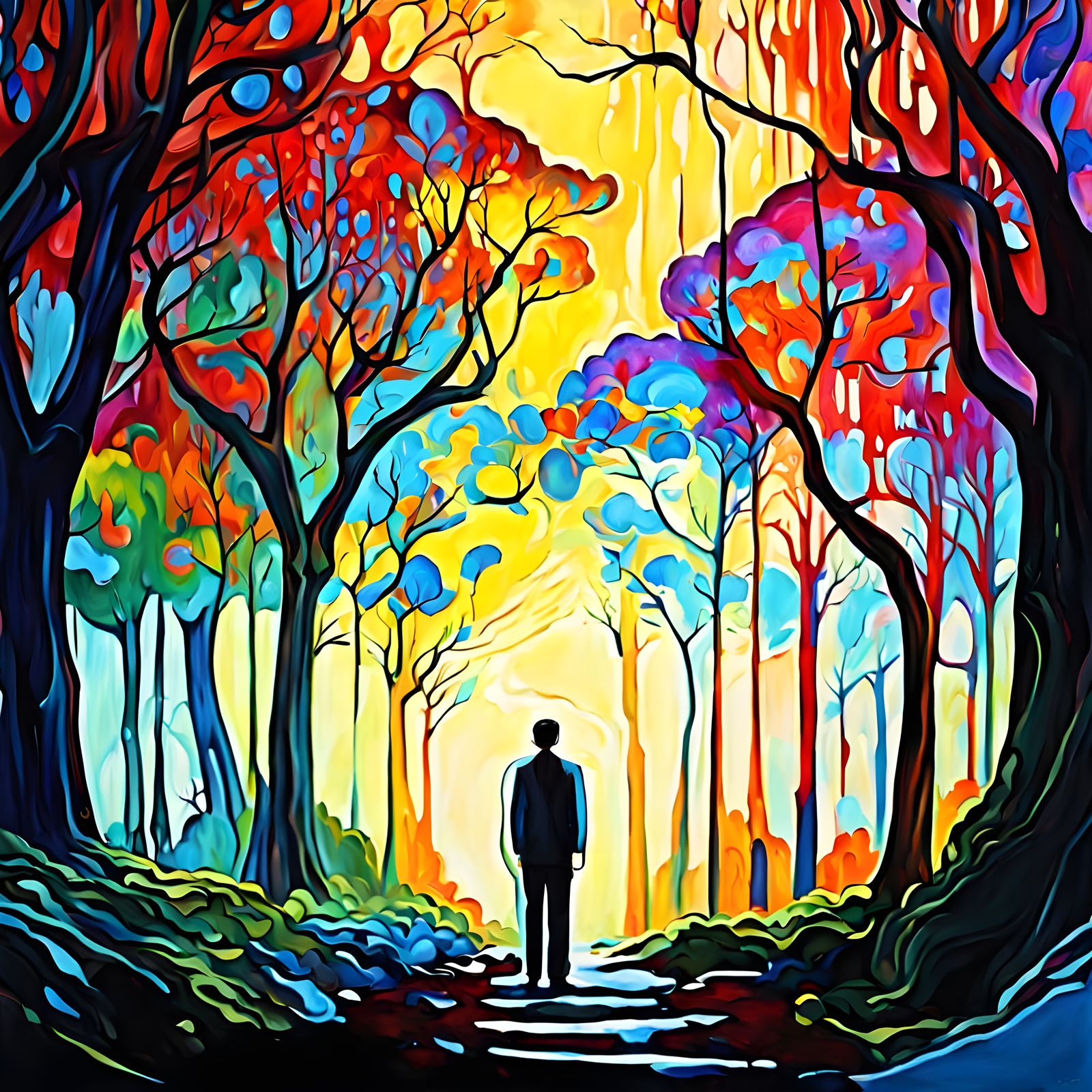 Surrealist Masterpiece of Transformation in Rich Matte Color