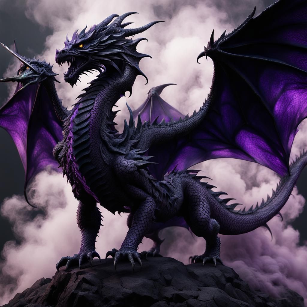 Gothic Noir Dragon in Dark Surrealism