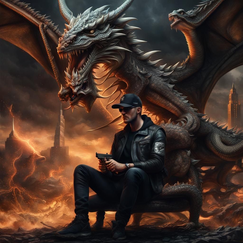 Man with Dragon: Digital Matte Painting