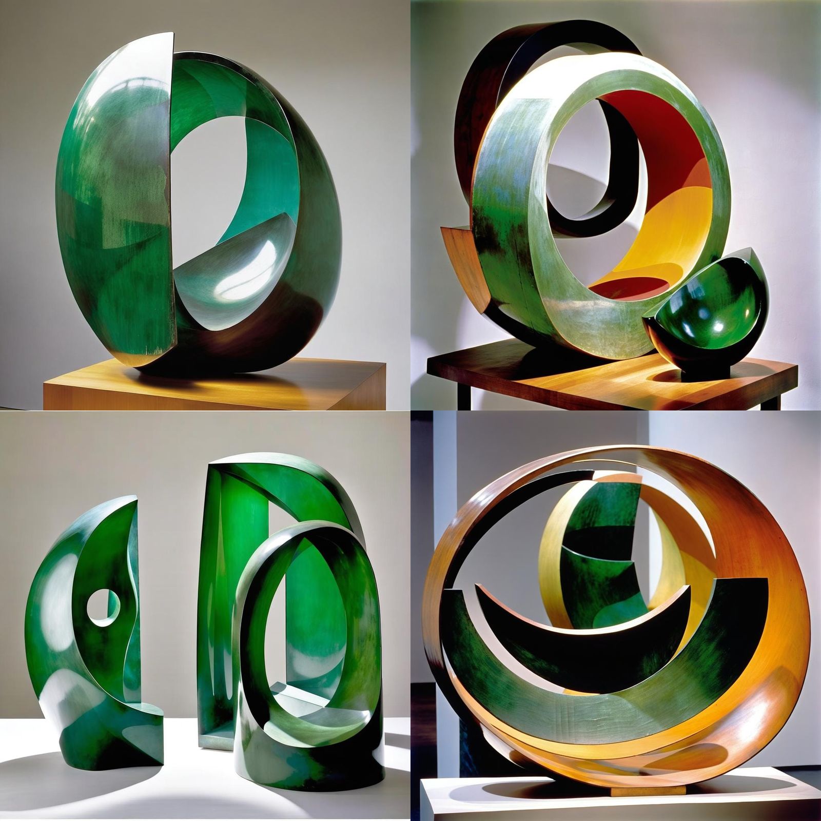 Abstract Stone Sculpture in Modernist Style