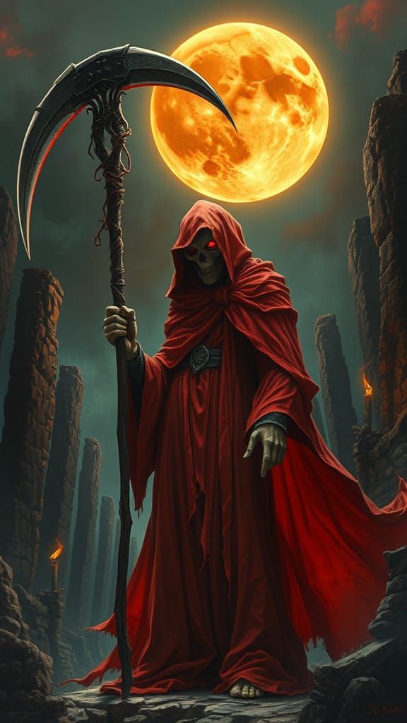 Ethereal Lord Death Symbol in Hyper-Realistic Art