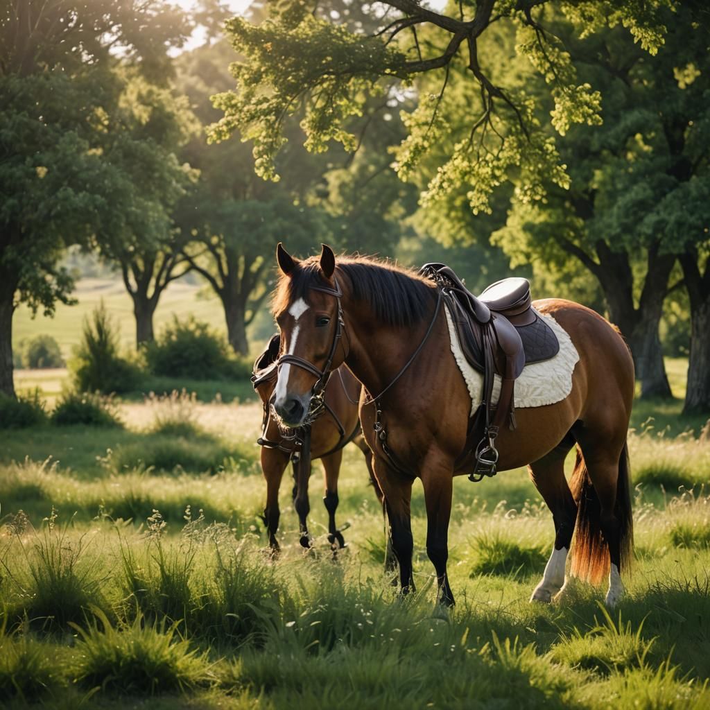 Proud Horse Portrait in Golden Light