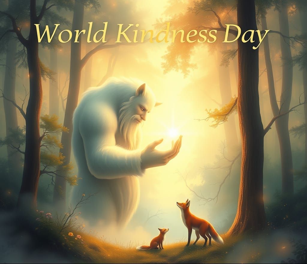 Kindness in Action: Ethereal Fantasy Scene