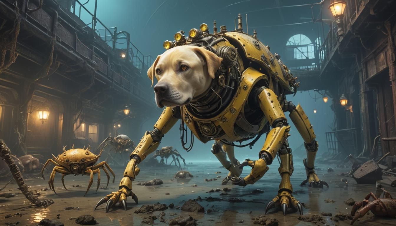Warrior Yellow Lab, Dieselpunk Cyborg 2