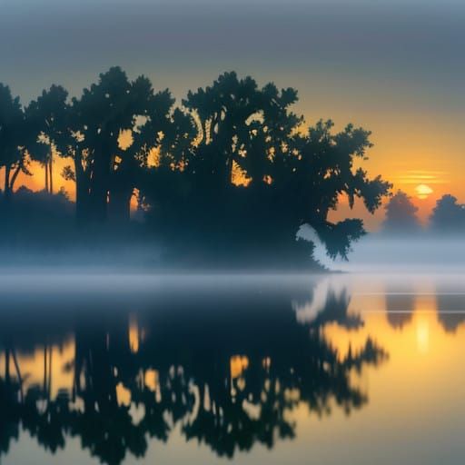 Mystical Mississippi Landscape at Dusk