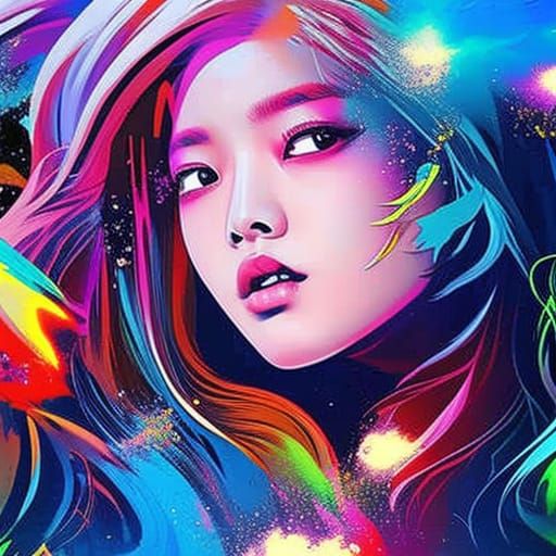 Blackpink Splash Art in Cyberpunk Graffiti Style