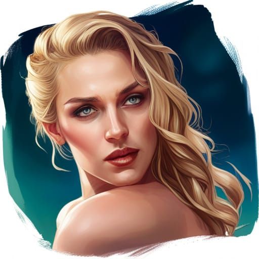Clara Morgane as a Mermaid: Hyperdetailed Portrait