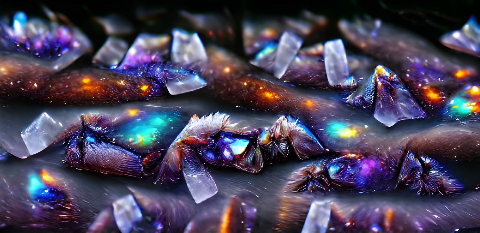Glowing Galaxy Crystals in 8k Resolution
