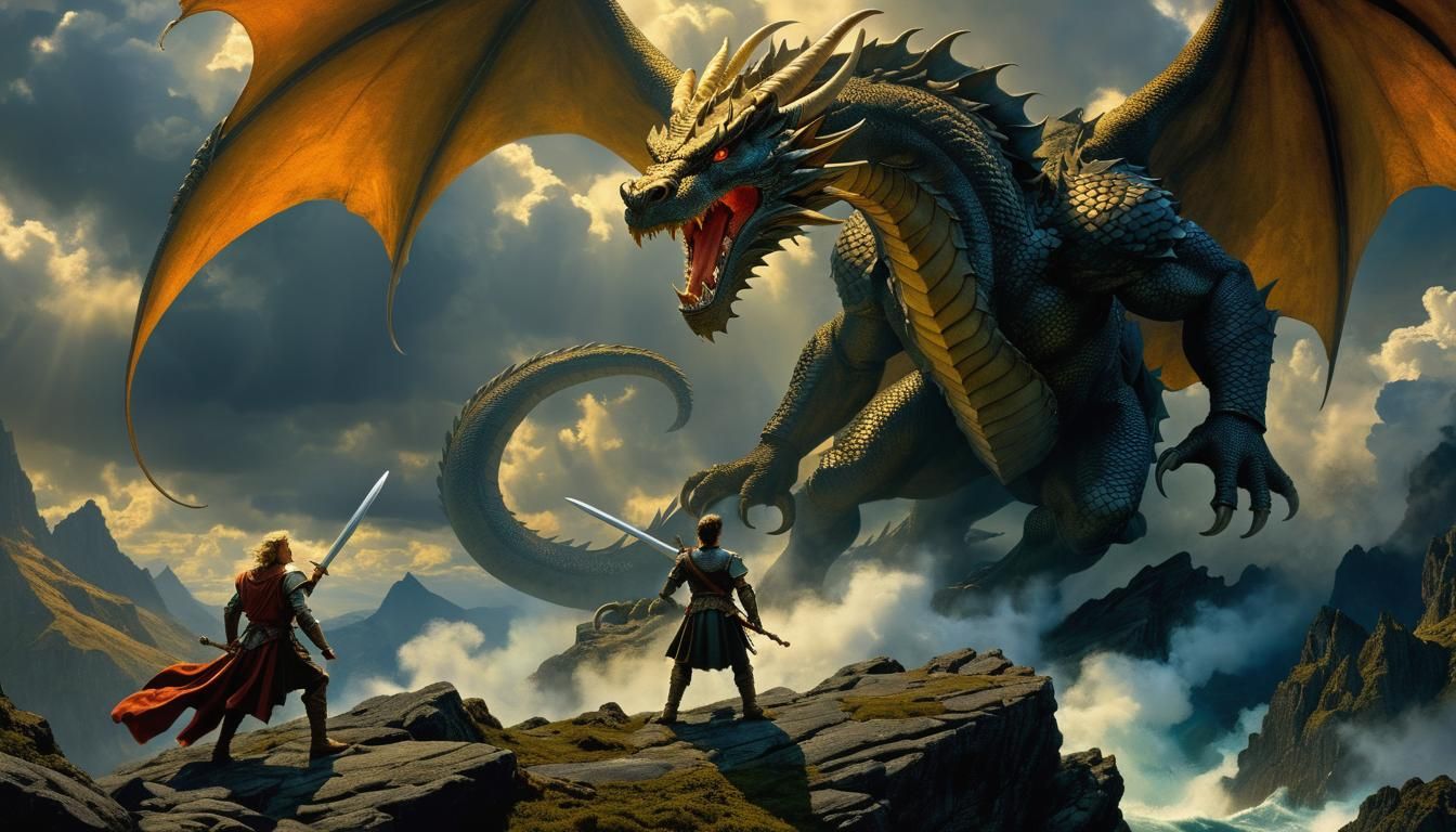 Sigurd Slaying Dragon Fafnir in The Nibelungenlied