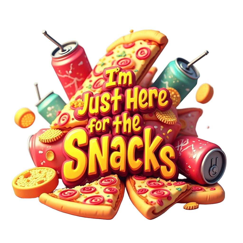 Vibrant Snack Paradise in Playful Cartoon Style