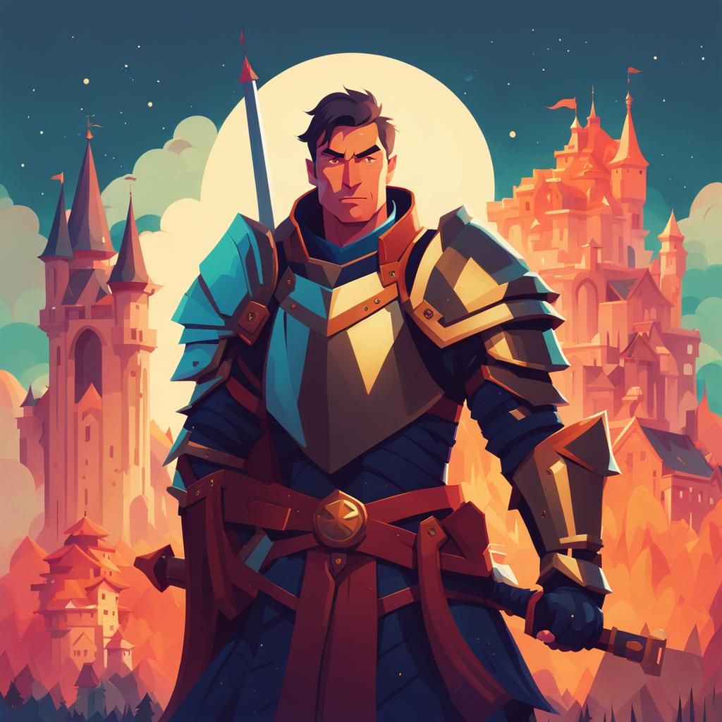 Fantasy Paladin Portrait in Anime Style