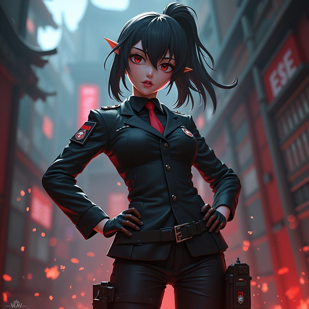 Makima: Chainsaw Man Devil Hunter in Anime Style