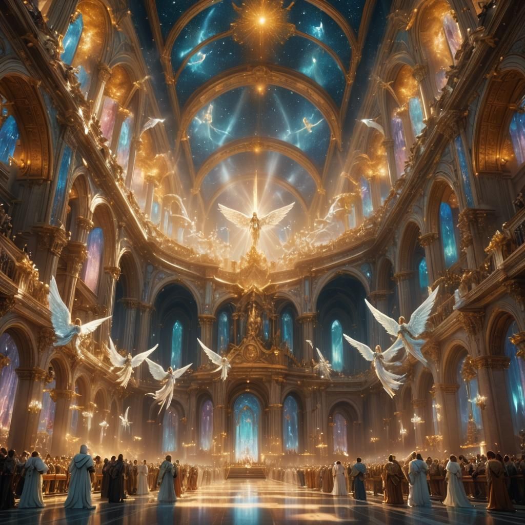 Angelic Convention in a Grand Heavenly Auditorium