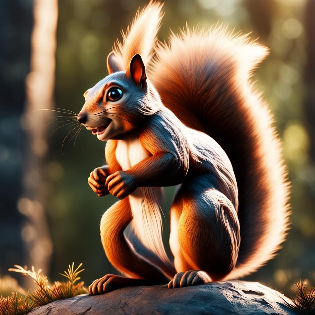 Cinematic 3D Squirrel in 8K Resolution