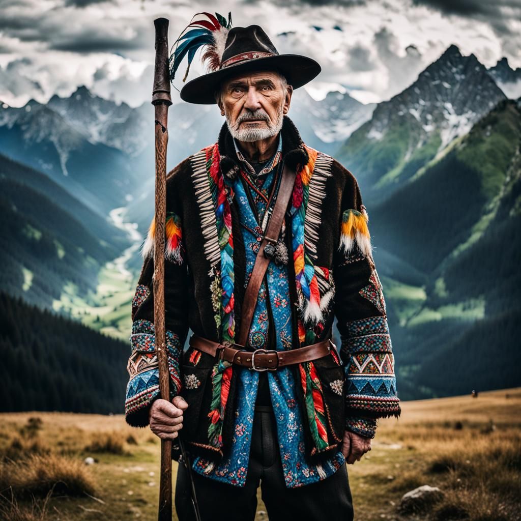 Polish Highlander Portrait in Tatra Mountains