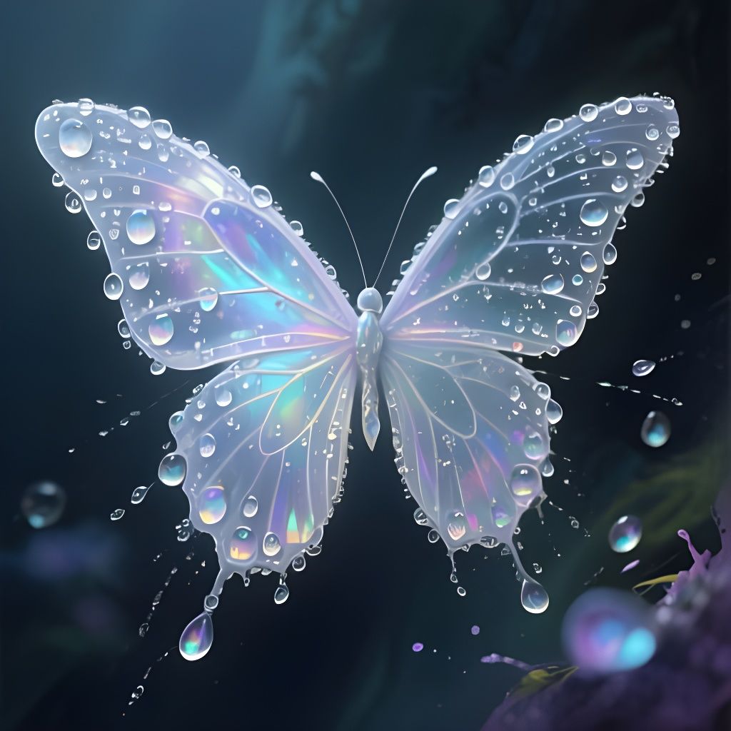 Shimmering Butterfly Wings Made of Water Droplets