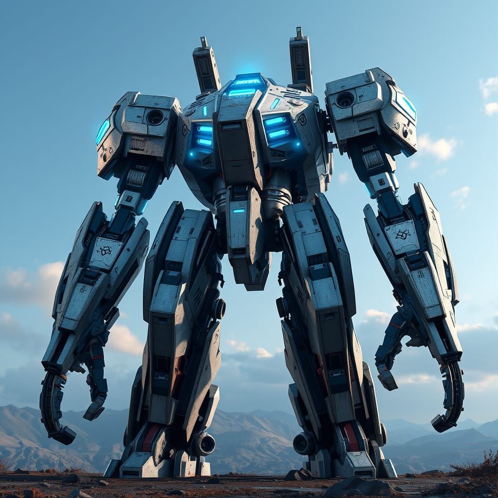 Cyberpunk Jaeger Robot in Anime-Inspired 3D