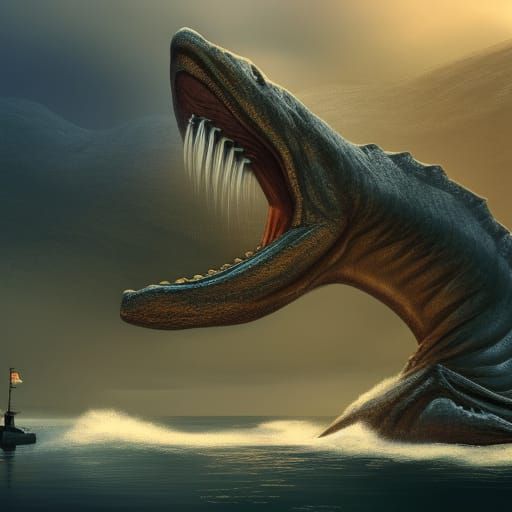 Loch Ness Monster in Fantasy Concept Art