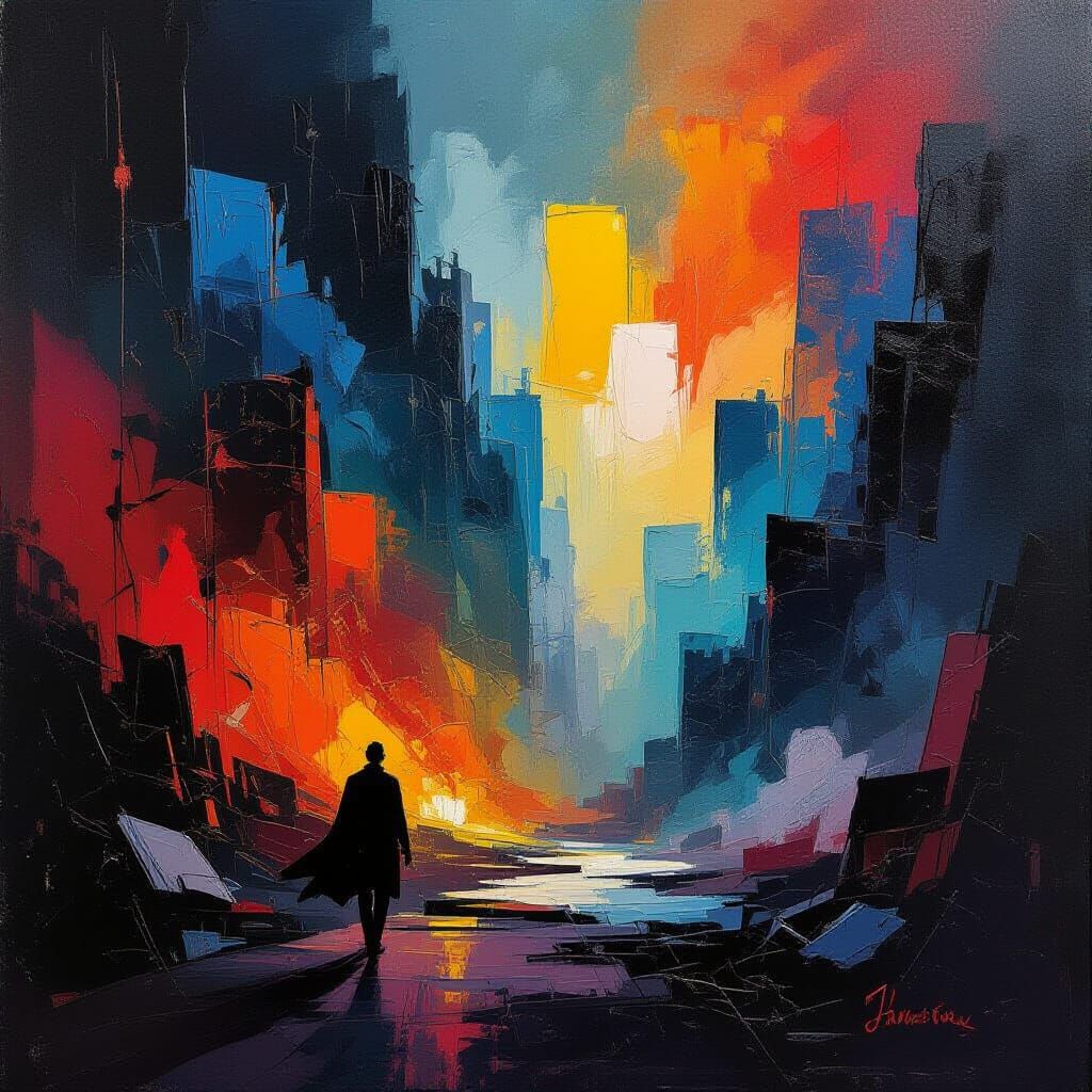 Abstract Expressionist Painting: Fate's Impatience