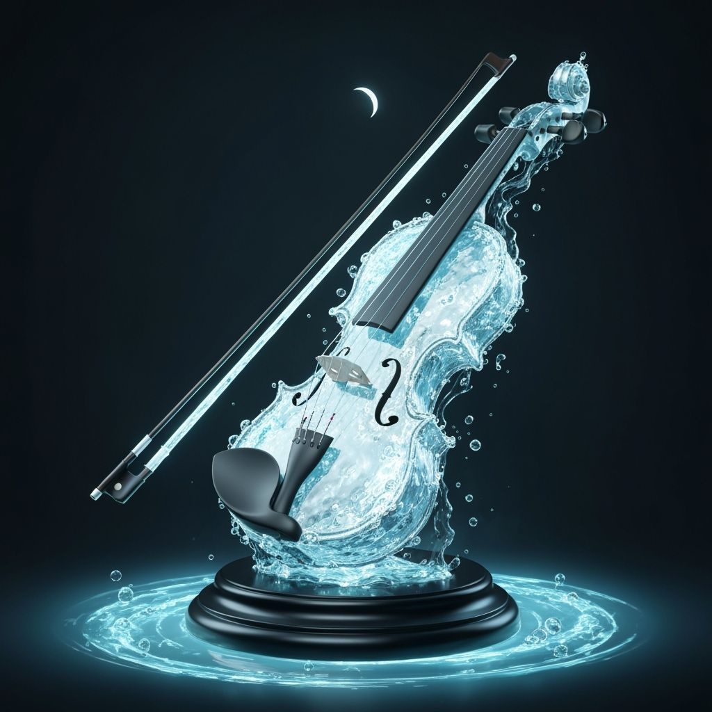 Water Violin Crafted From Rippling Waves