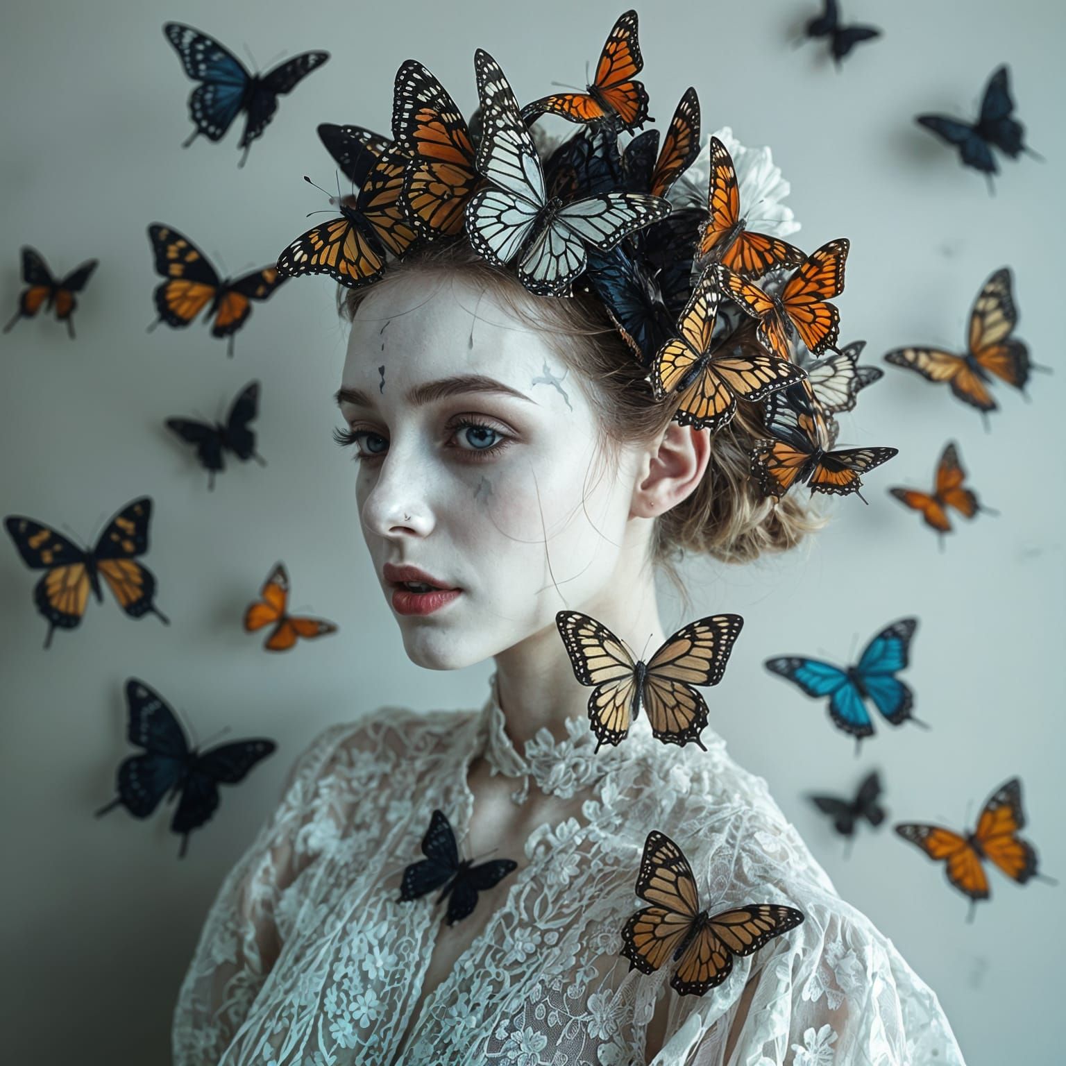 Ethereal Woman in Dreamy, Surreal Setting