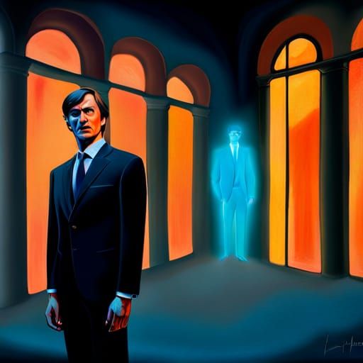 Ethereal Portrait: Ghostly Figure in Surrealist Style