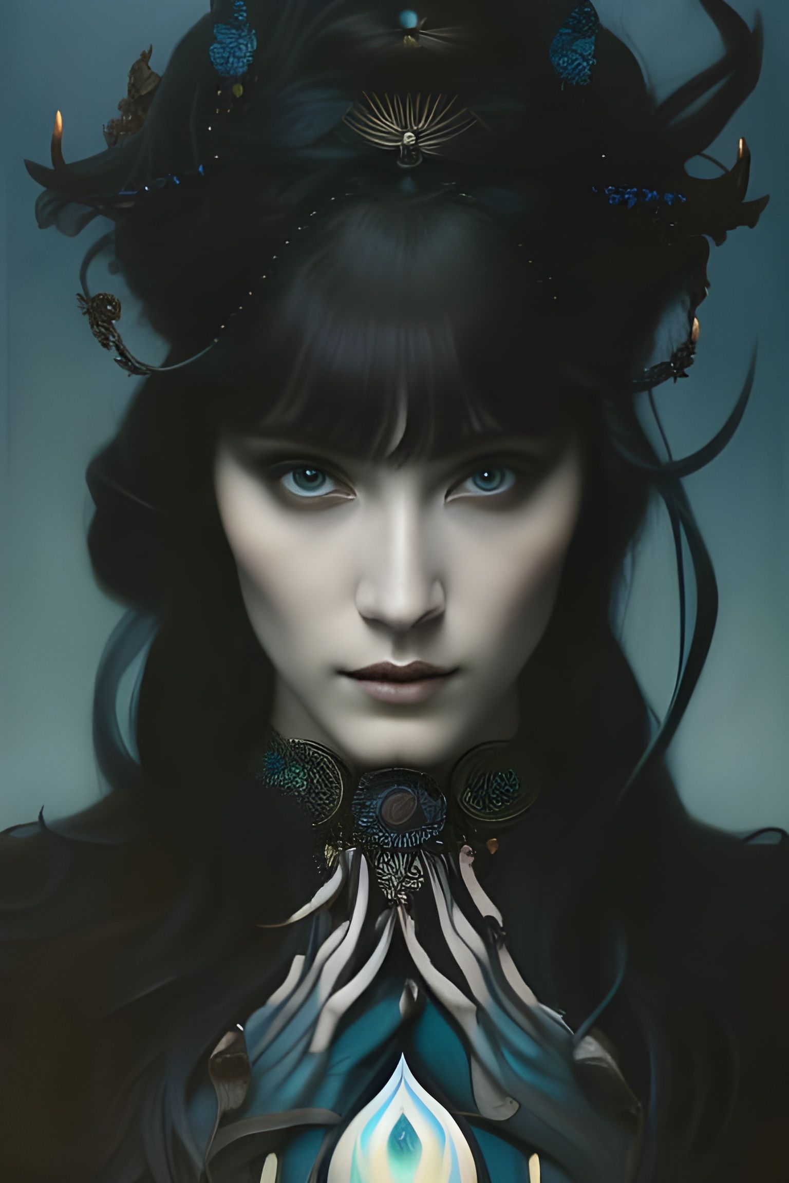 Opalescent Sea Goddess Portrait