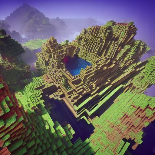 Detailed Minecraft Matte Painting in Unreal Engine