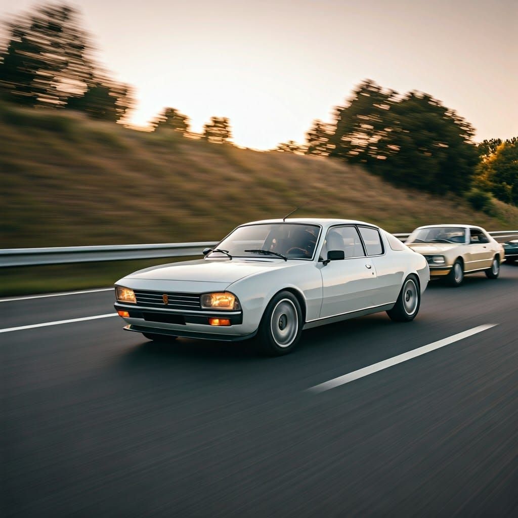 Peugeot 505 Coupé Zagato on French Motorway