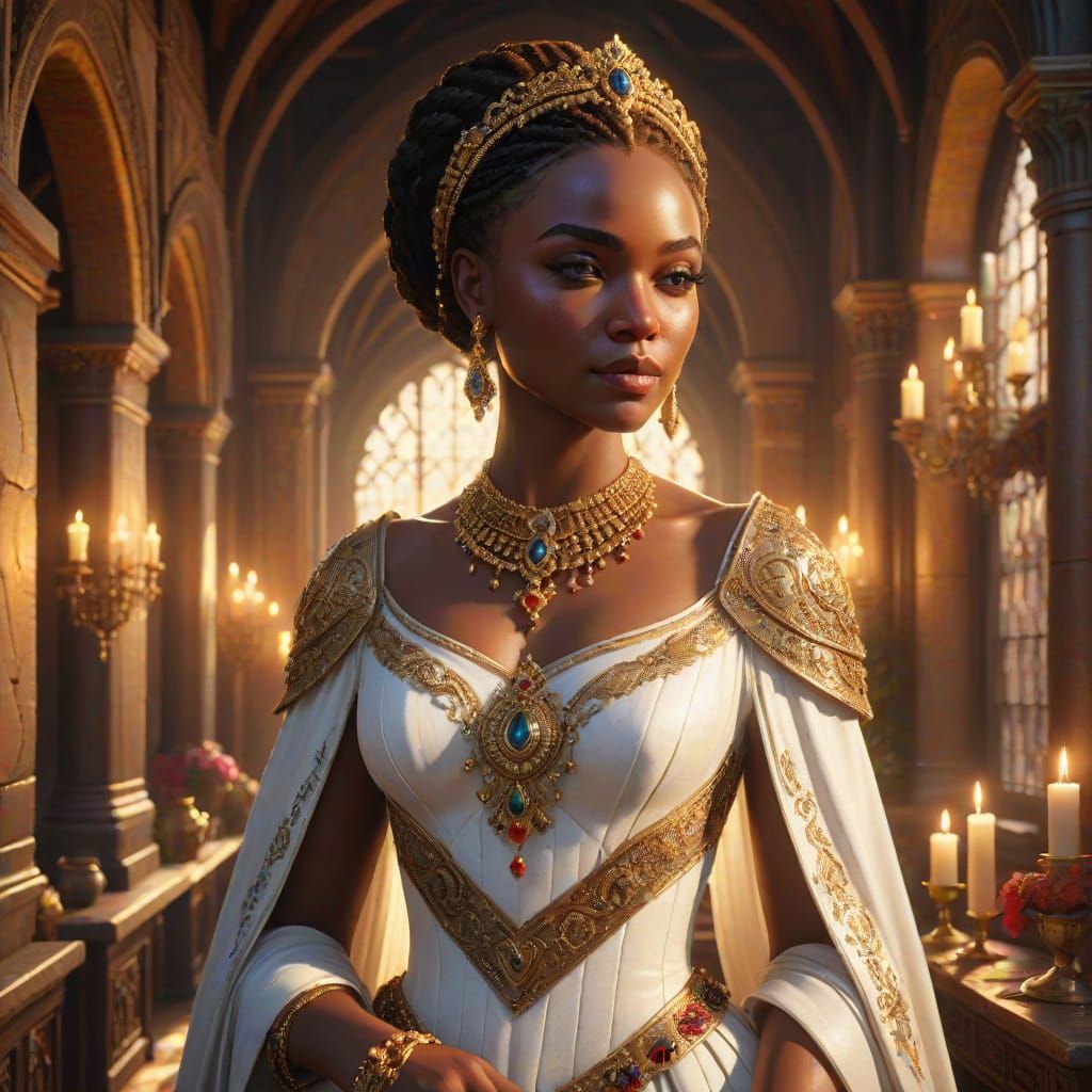 Regal Lady in Medieval Luxury
