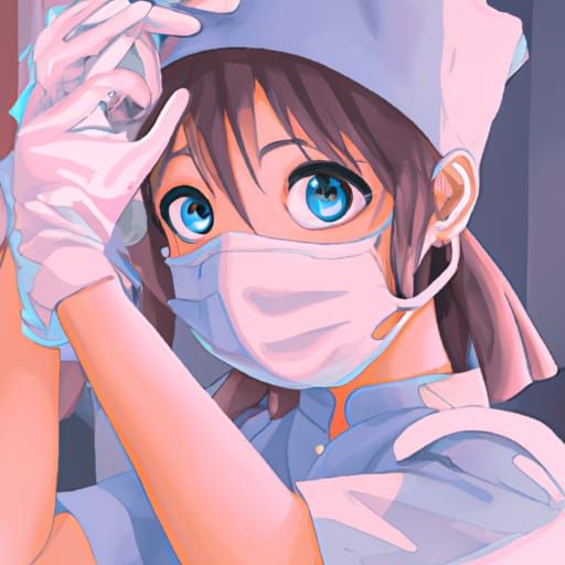 Surgical Nurse Illustration in Studio Ghibli Anime Style