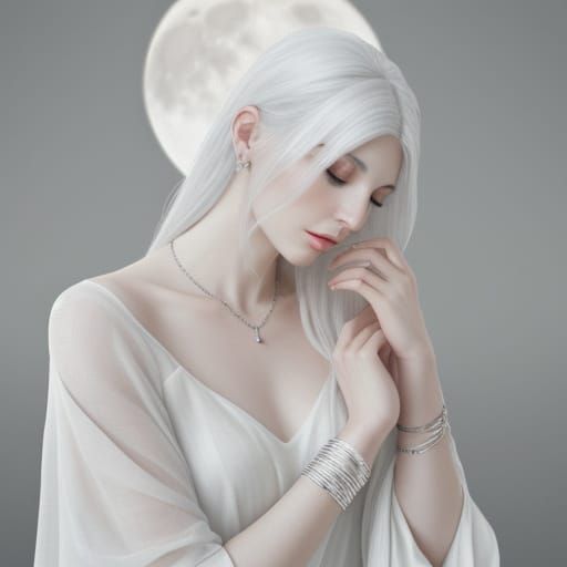 White skin in linen, perfume on my wrist And the full moon that hangs over these dreams in the mist