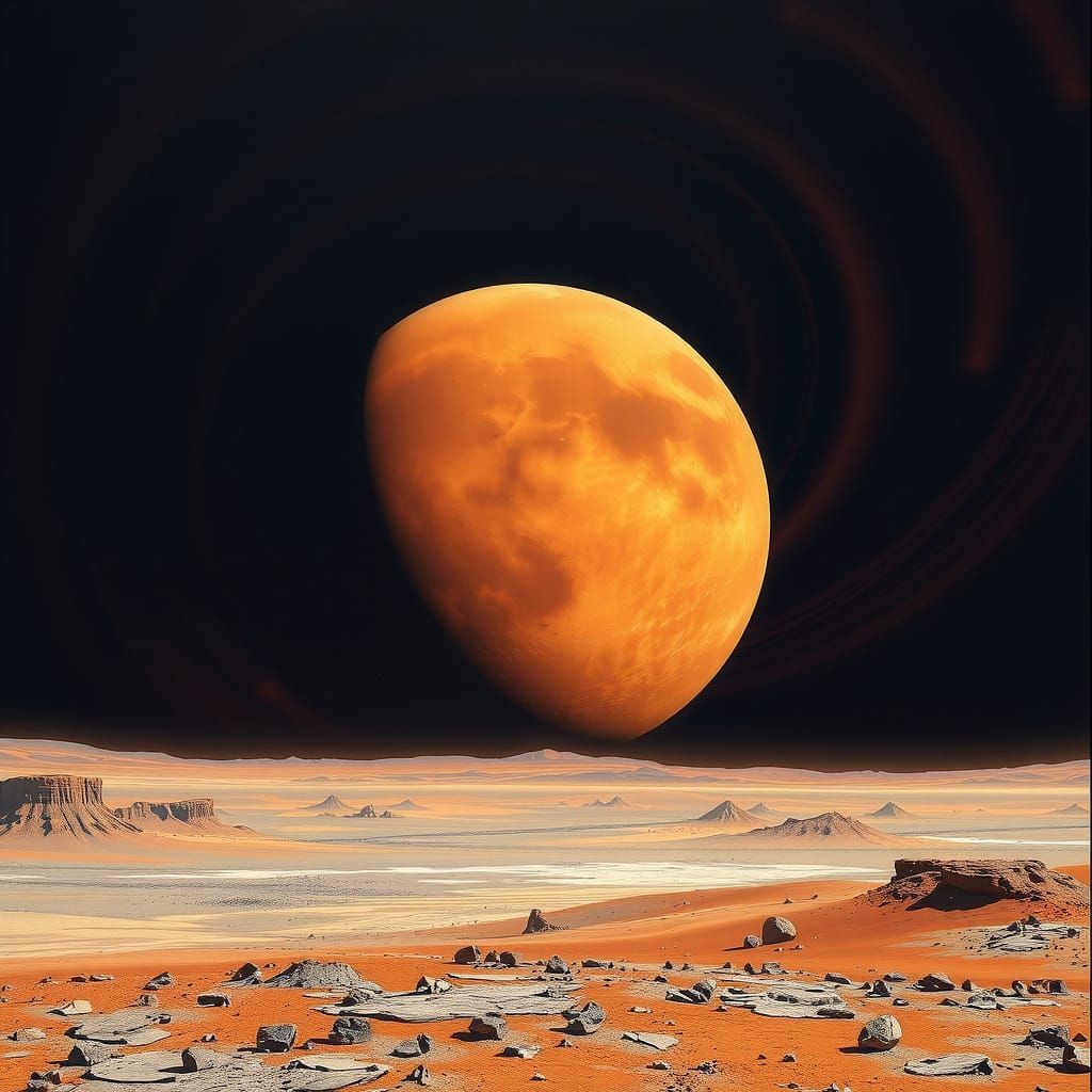 Mars Looms Large Over Phobos in Cosmic Landscape