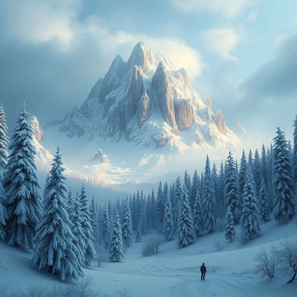 Epic Snow Scene: Digital Matte Painting