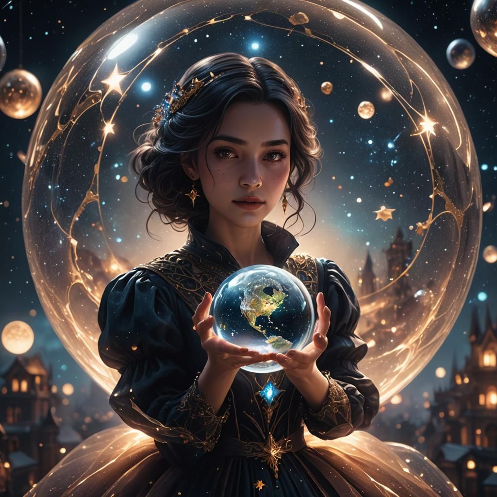 Sinister Woman Holds the World in Space